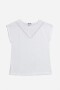 Remera con detalle en broderie BLANCO