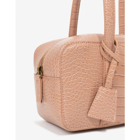 Cartera City Efecto Croco Rosa Claro