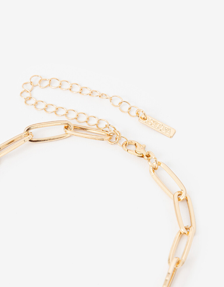 Collares Cortos Metal Collar Corto De Cadena Eslabones - Dorado