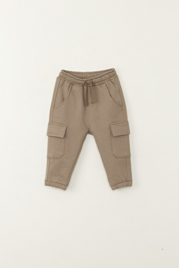 Pantalón deportivo cargo jogger bolsillos Kaki