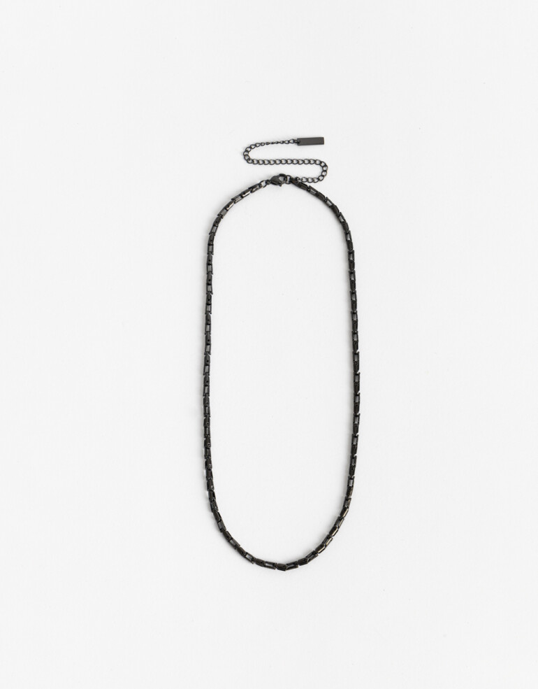 Collares Cortos Color Collar Corto De Acero Men´s Collection - Negro