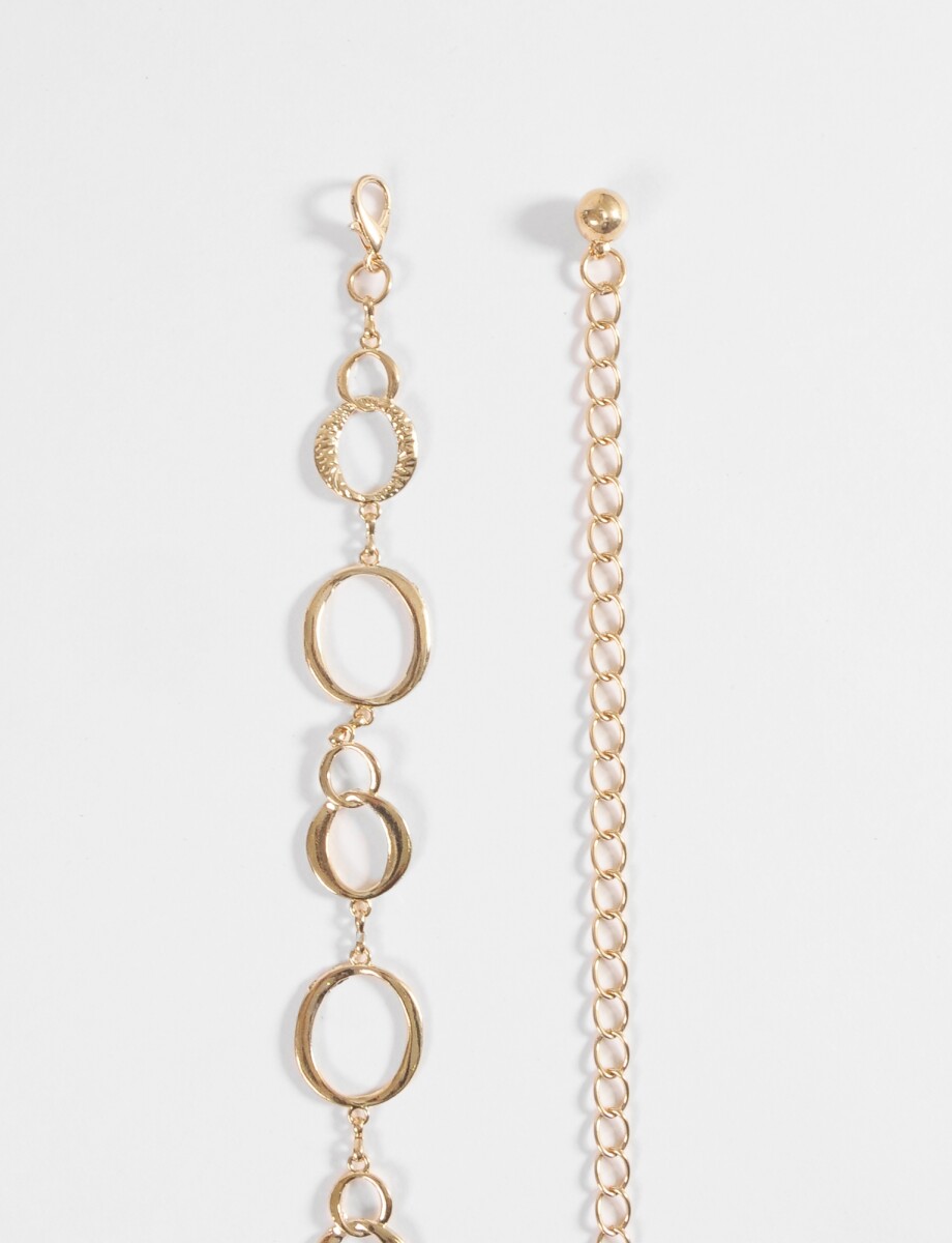 Cinturón metálico eslabones irregulares - dorado 