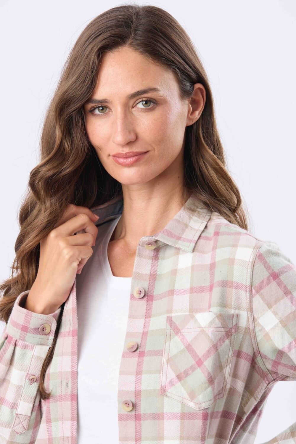 CAMISA VIYELA CUADROS Rosado