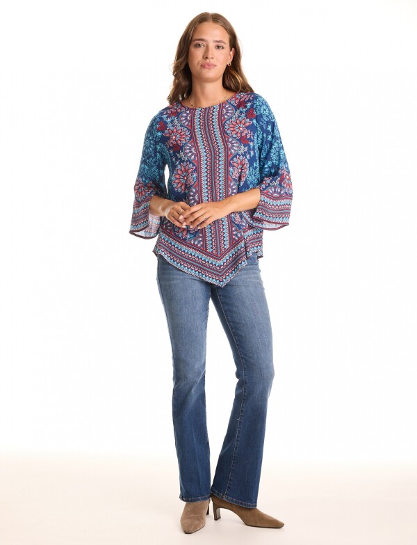 Blusa Arabescos AZUL/MULTI