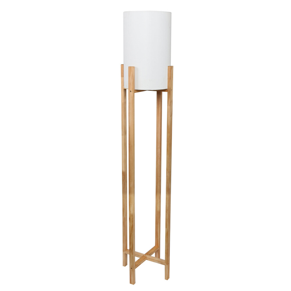 LÁMPARA DE PIE MADERA NATURAL-BEIGE BANGU