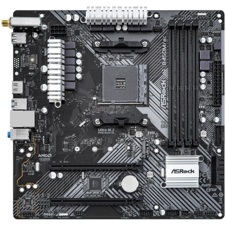 Asrock - Tarjeta Madre B450M-AC R2.0 - Socket AM4. DDR4 3200+ (Oc). Hdmi. 4 X SATA3, 1 X Ultra M.2. 001
