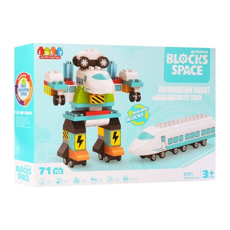 Bloques de Construcción JDLT Robot o Tren Bala 71 Pzas Multicolor