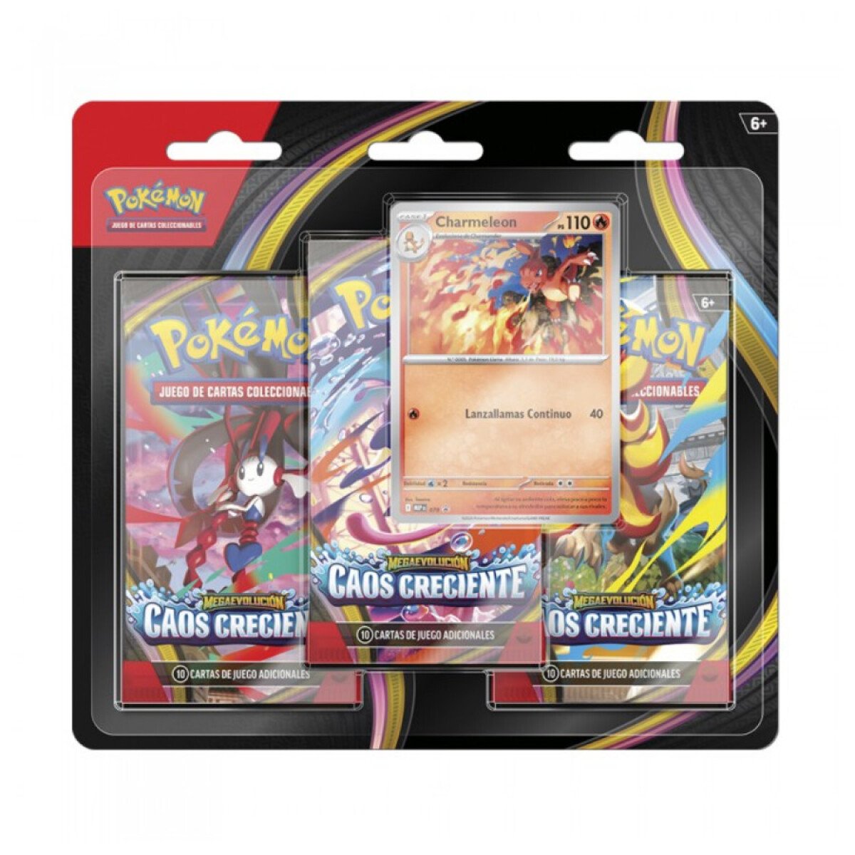 Pokemon 3 sobres Blister - Megaevolución - Caos Creciente 