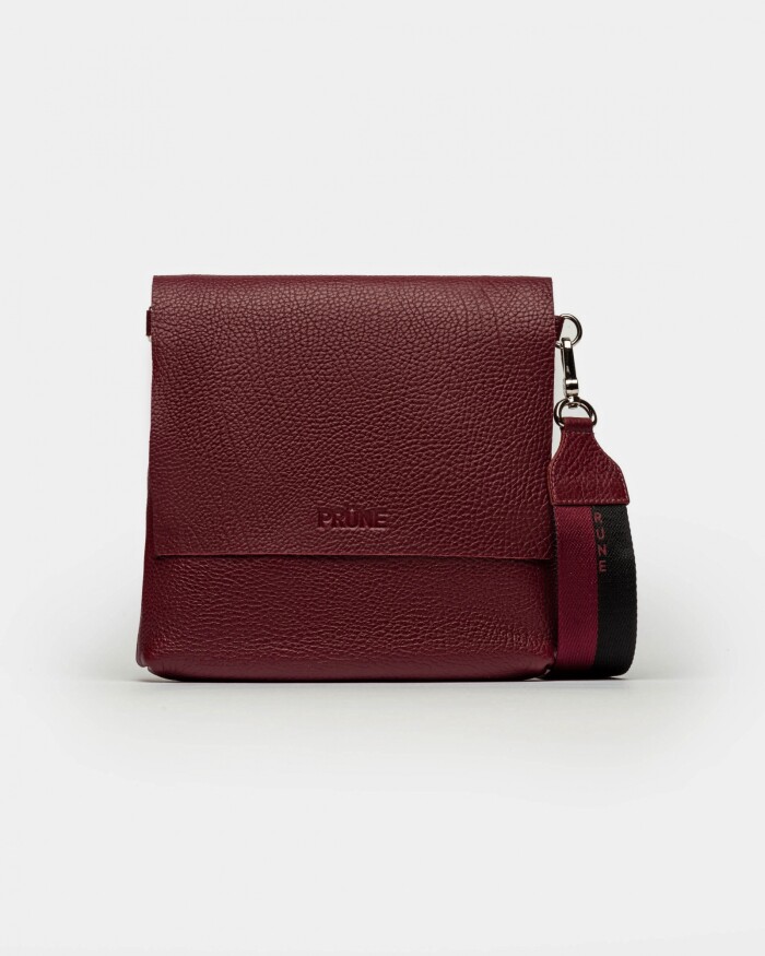 Bandolera Olivia En Cuero Graneado Bordeaux