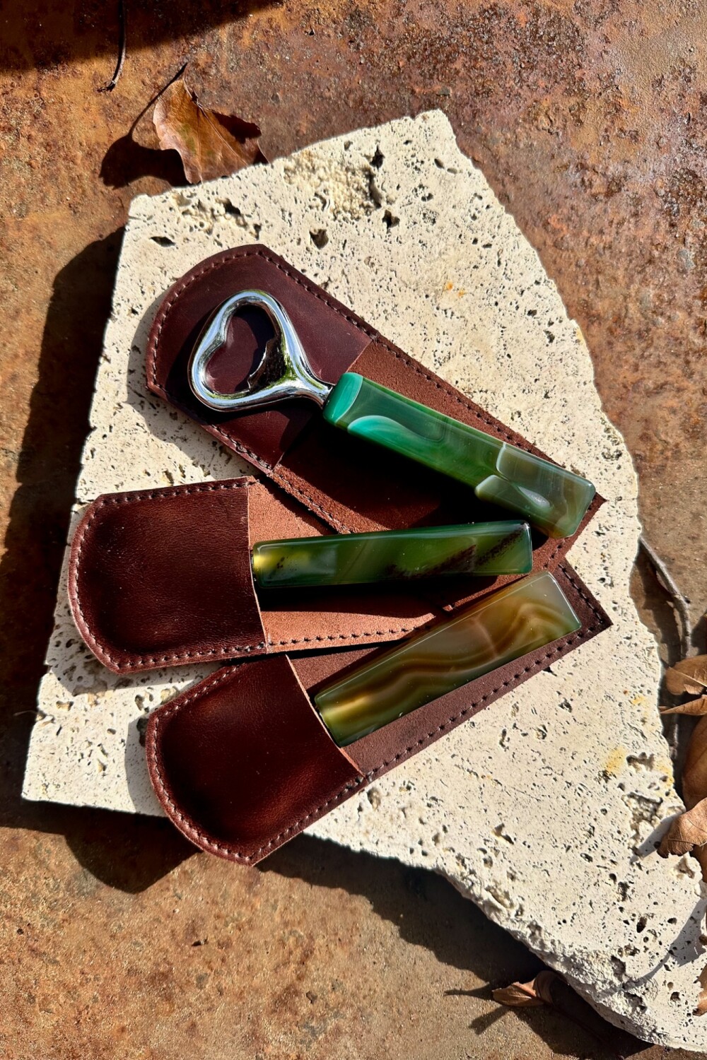 Long Beer Opener Verde / Chocolate