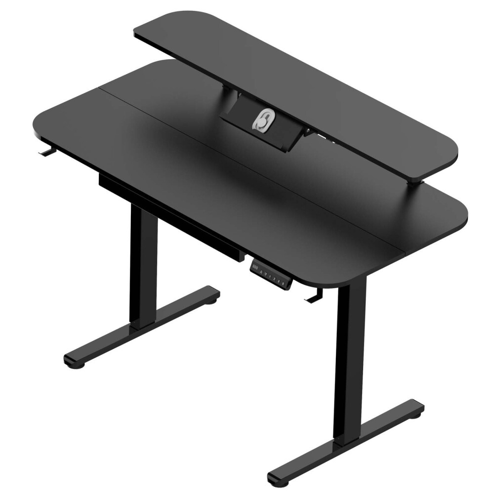 ESCRITORIO REGULABLE METAL-Y-MDF NEGRO AILERON