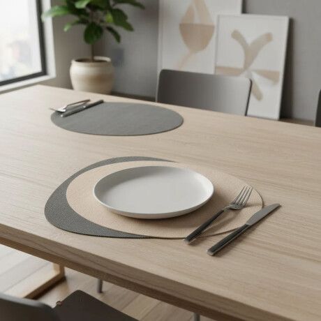 Mantel Individual Doble Cara Triangular Premium Tex en PVC Azul/hielo