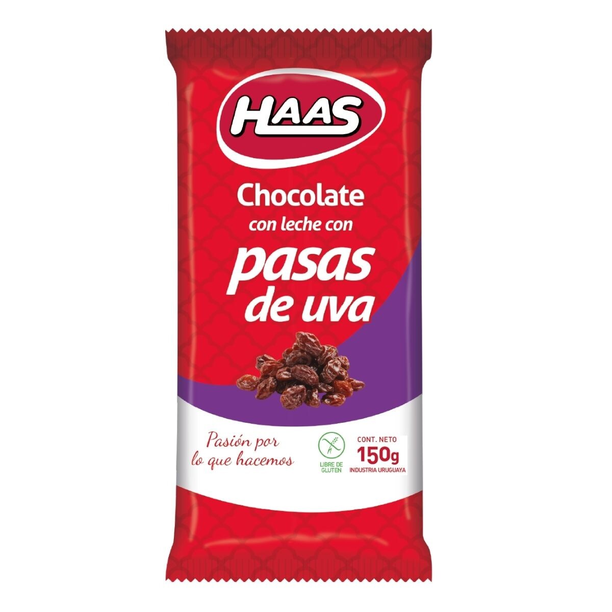 Tableta de Chocolate HAAS Leche con Pasas de Uva - 150 GR 