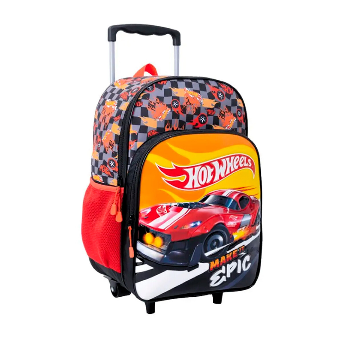 Mochila Hot Wheels Con Carrito - Rojo 