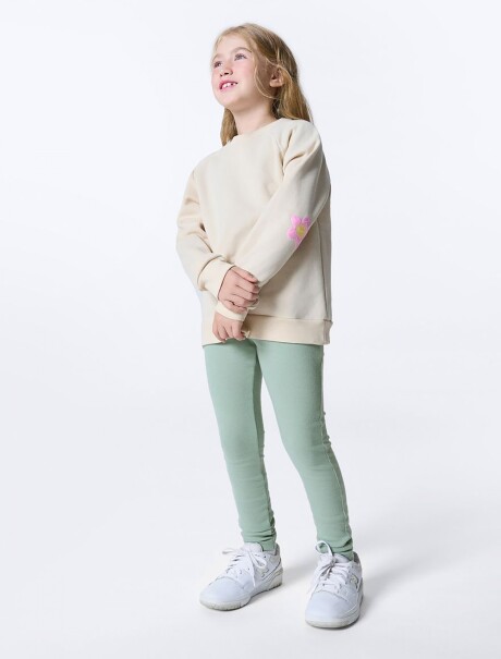 CALZA BÁSICA INFANTIL EN RIBANA VERDE