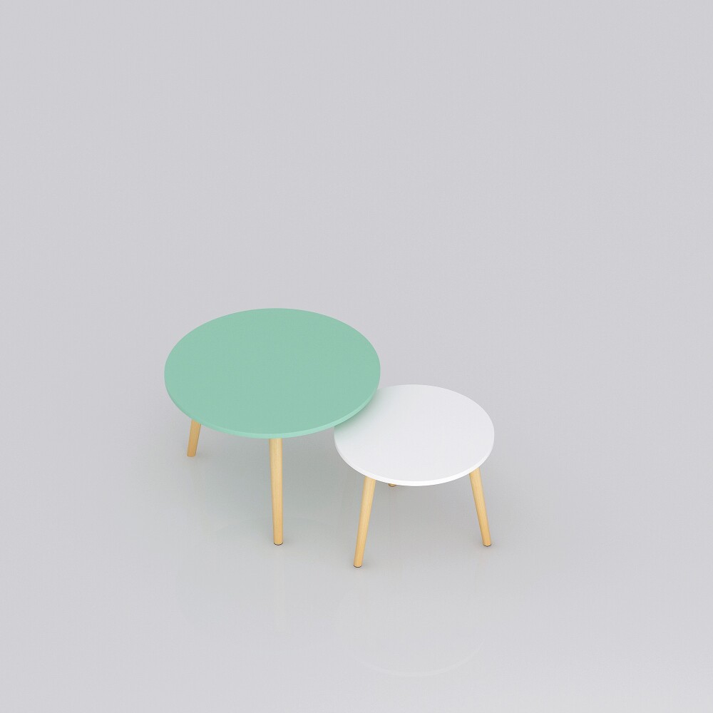 MESA RATONA CENTRAL MDF-Y-MADERA BLANCO SOUL BLANCO CELESTE