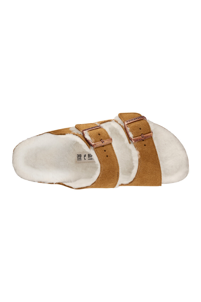 Sandalia Arizona Shearling - Suede Leather - Regular Shearling Mink