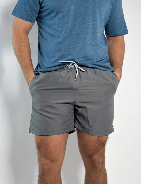 Short de baño liso Salvo Gris