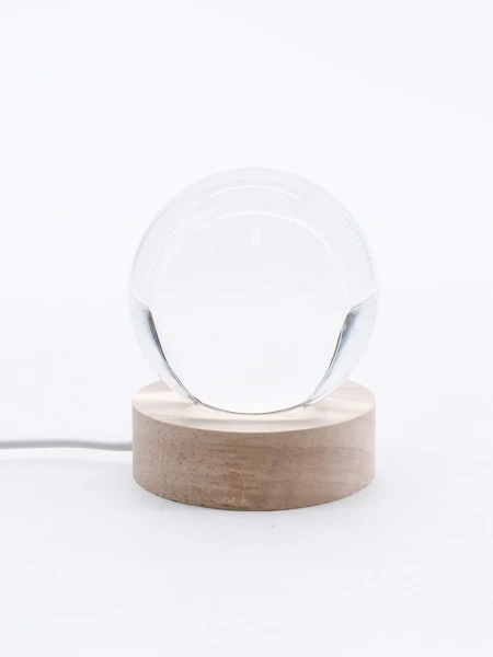 LAMPARA LUNA BASE DE MADERA 6 CM DIAM (12) MADERA