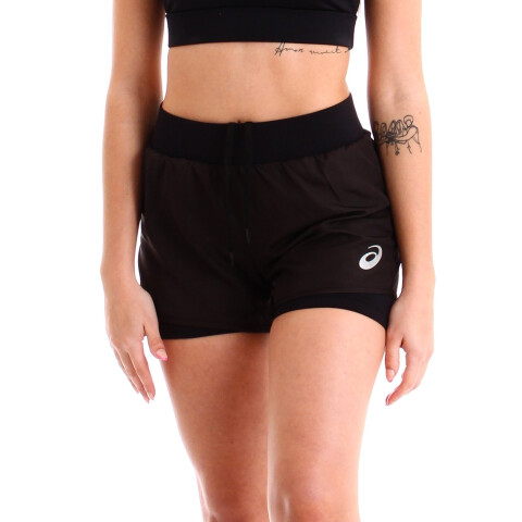 ASICS W CORE SHORT 2N1 OP 1 Negro