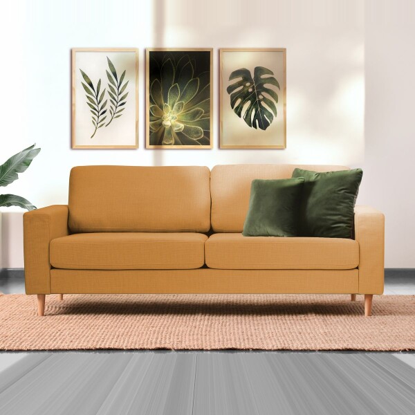 Sofá Sillón Lineal Tokio 3 Cuerpos DORADO