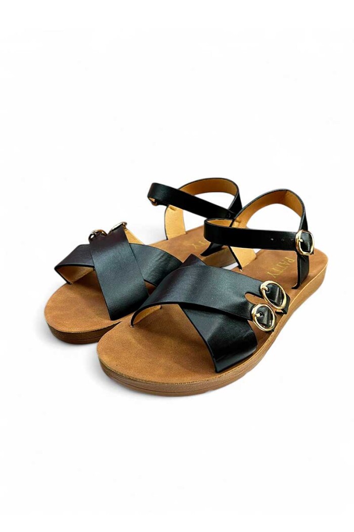 SANDALIA PATTY CON ELASTICO 096 Negro