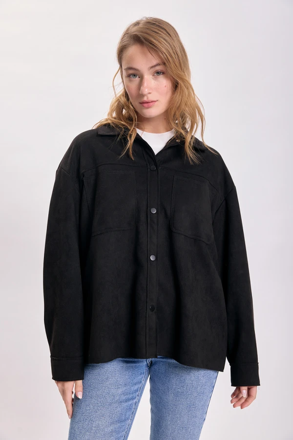 Sobrecamisa antelina Negro