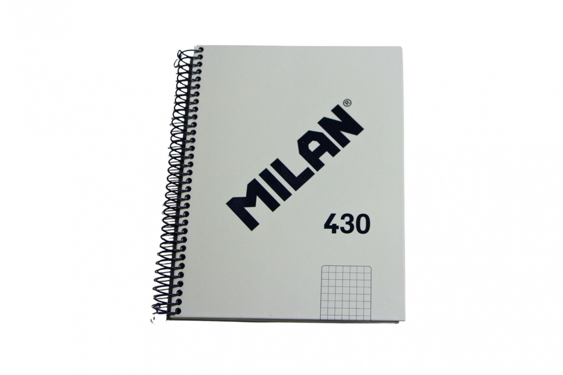 CUADERNO MILAN CON ESPIRAL TAMAÑO A5 CUADRICULADO DE 80 HOJAS COLOR CREMA 