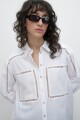 Camisa oversized con vainillas blanco