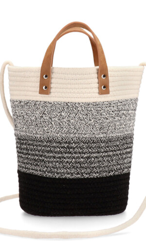 BOLSA MATERA ATENEA DEGRADE CRUDO, GRIS Y NEGRO