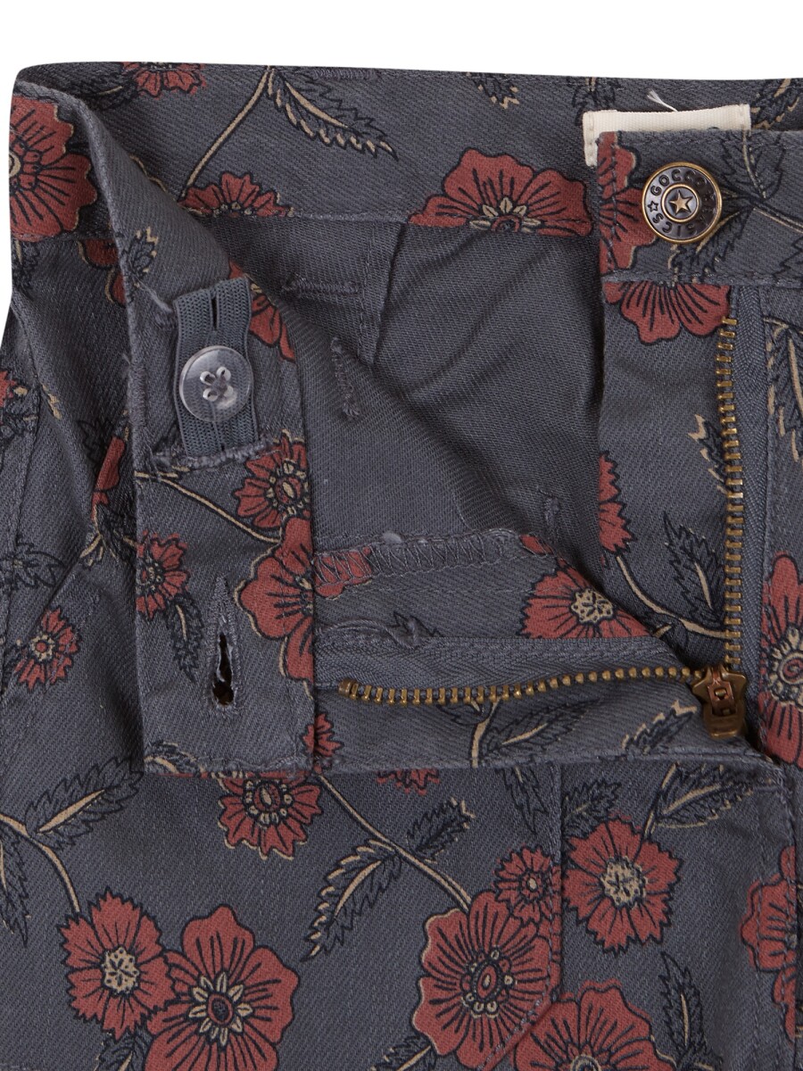 Pantalon De Twill Estampado Petroleo