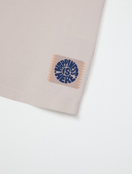 CAMISETA CON ESTAMPA BEIGE