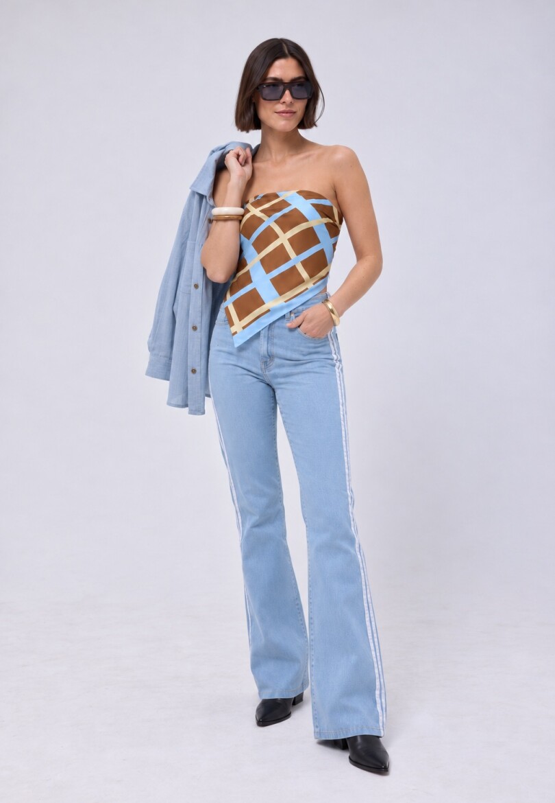 Camisa lino Celeste