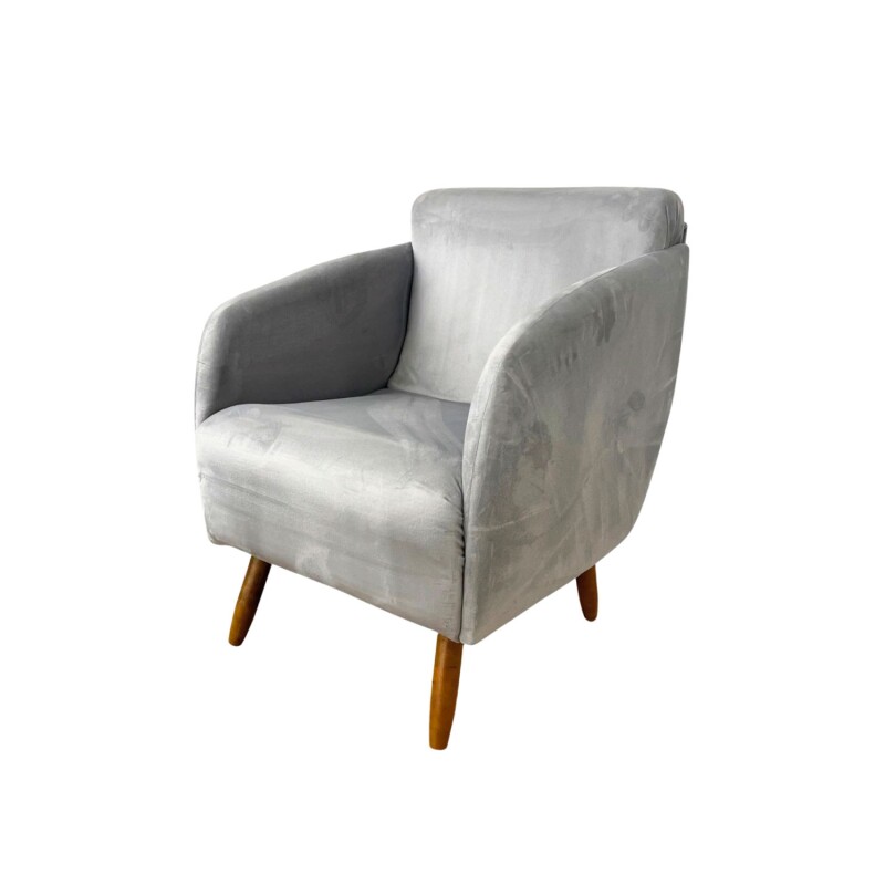 Sillón poltrona Lumax Kira nórdico 1 cuerpo de tela Granito