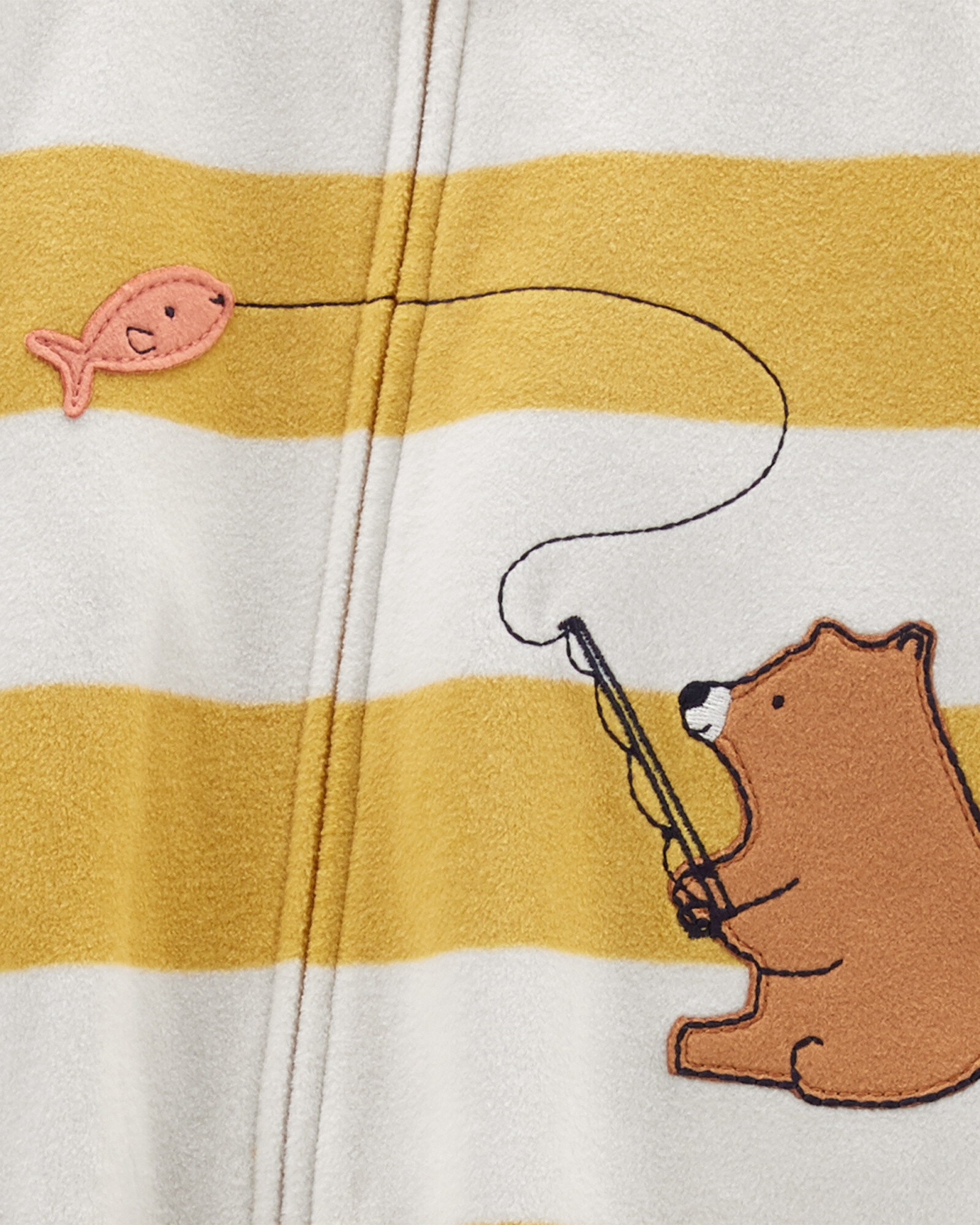 Pijama una pieza de micropolar con pie, estampa oso Pijama una pieza de micropolar con pie, estampa oso