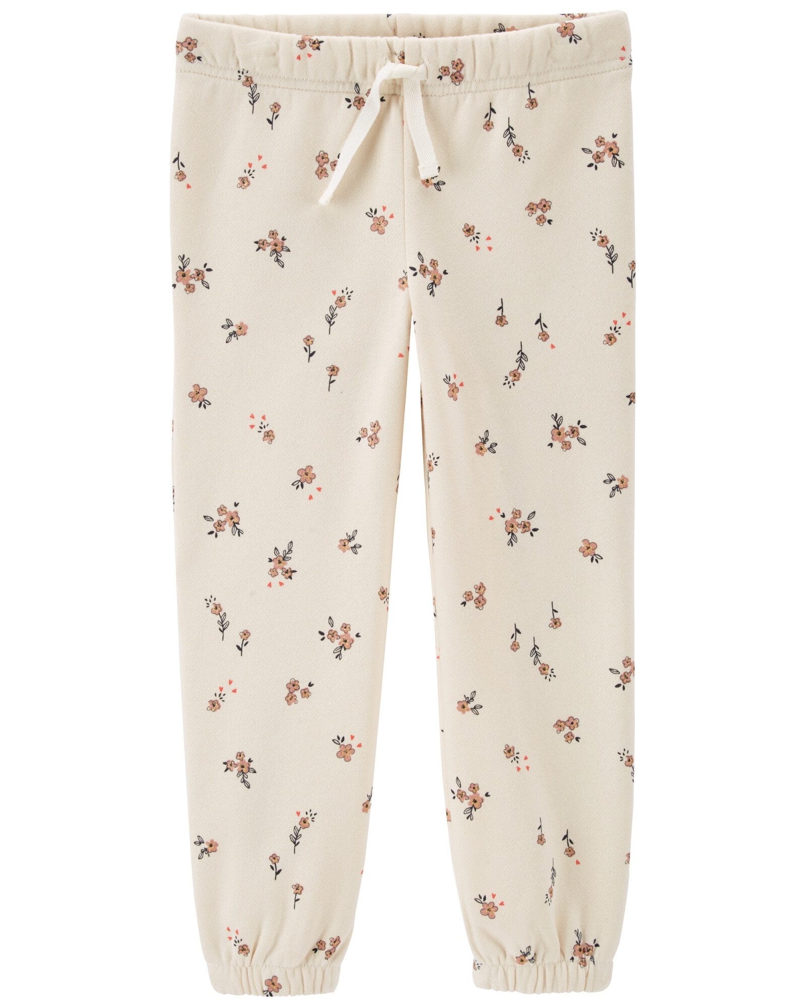 Pantalón de algodón con felpa ligero diseño flores 0