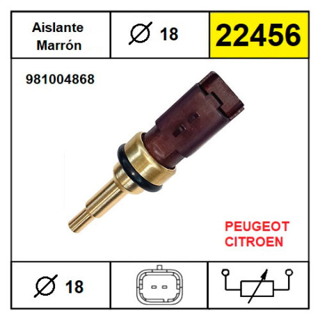 BULBO INTERRUPTOR CITROEN - PEUGEOT TEMPERATURA C4 DS3 208 308 2008 3008 THP MARRON - BULBO INTERRUPTOR CITROEN - PEUGEOT TEMPERATURA C4 DS3 208 308 2008 3008 THP MARRON -