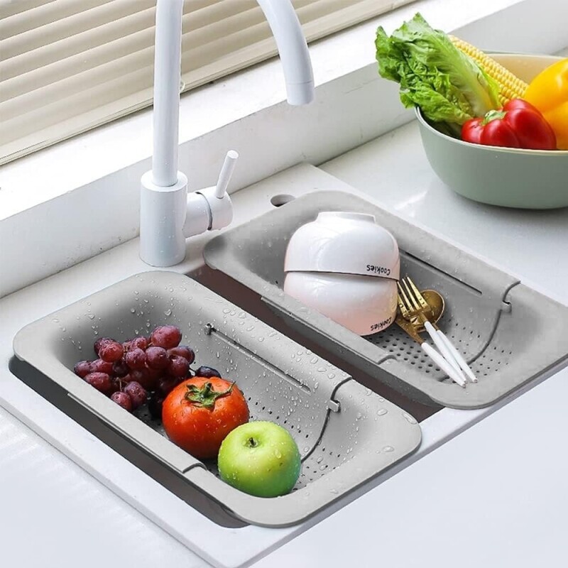 Escurridor para pileta de cocina bacha gris