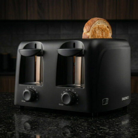Tostadora eléctrica 4 panes Daewoo | 6 Niveles | Color negro Tostadora eléctrica 4 panes Daewoo | 6 Niveles | Color negro
