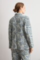Blazer de jean estampa paisley azul marino