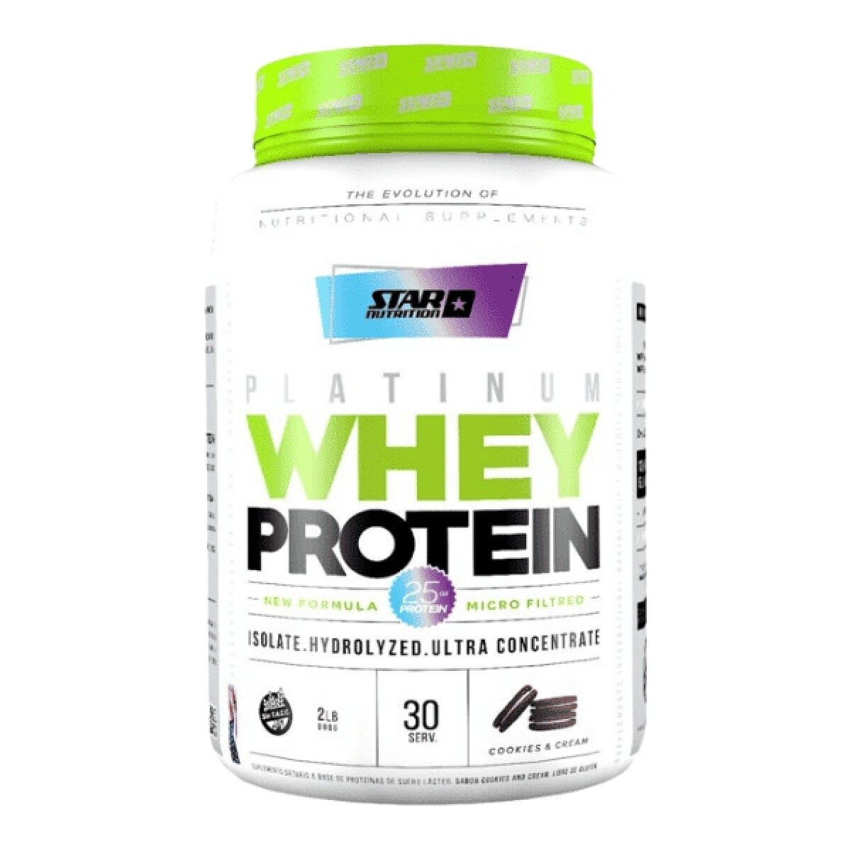 Star Nutrition Platinum Whey Protein X 2Lb Cookies & Cream 