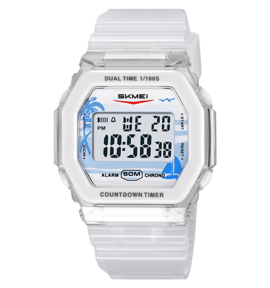 Reloj Skmei 2391WT Digital Unisex ABS 38,5 mm Blanco - Blanco 