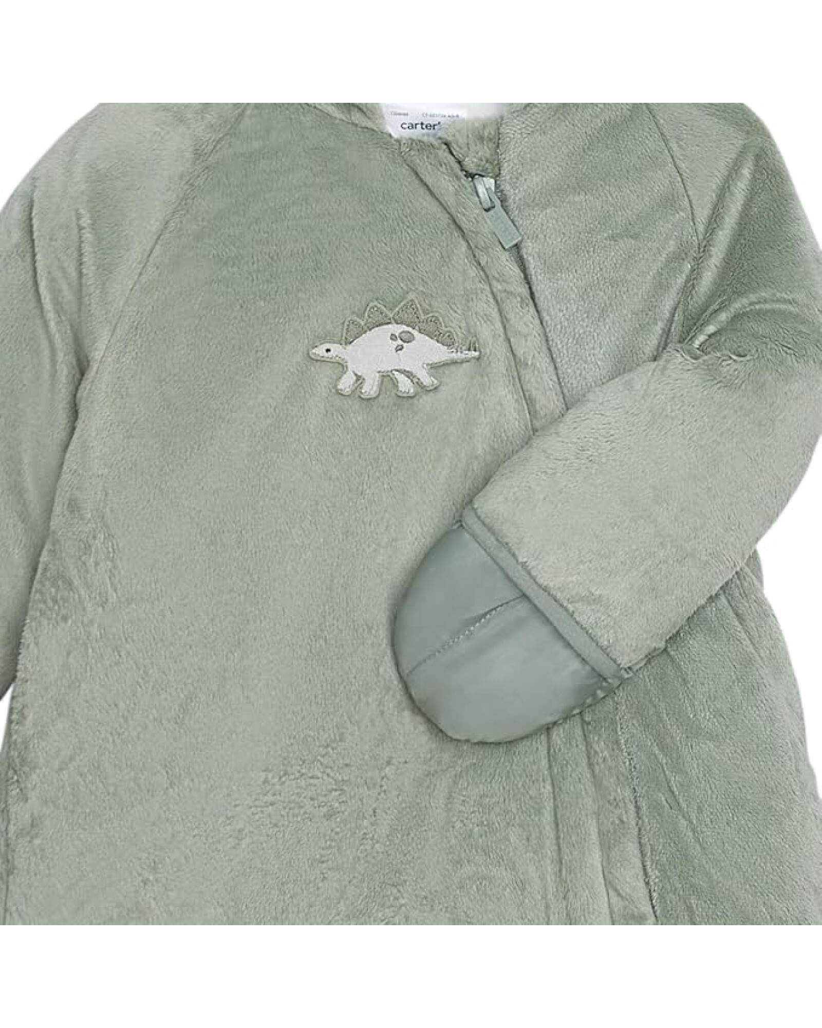 Sobre cobertor, dinosaurio, verde oliva Sin color