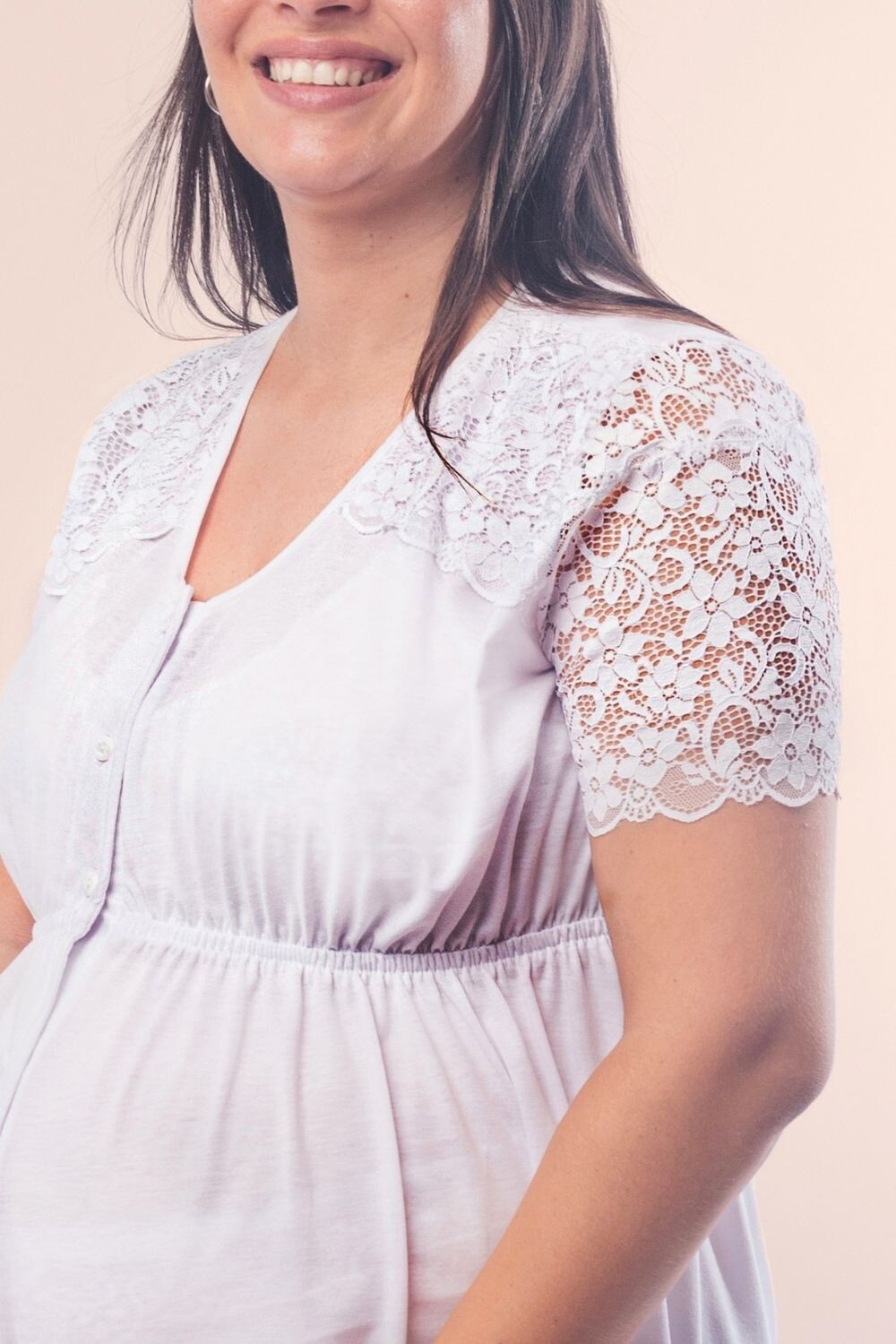 Camisón Maternal Micaela Crudo