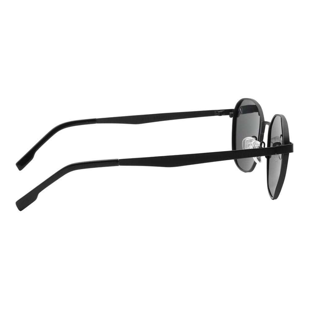 Lentes De Sol Ultralight Redondo De Acero Inoxidable Negro/Negro