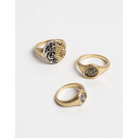 Sets Anillos 3 Bicolor Combinacion Bicolor