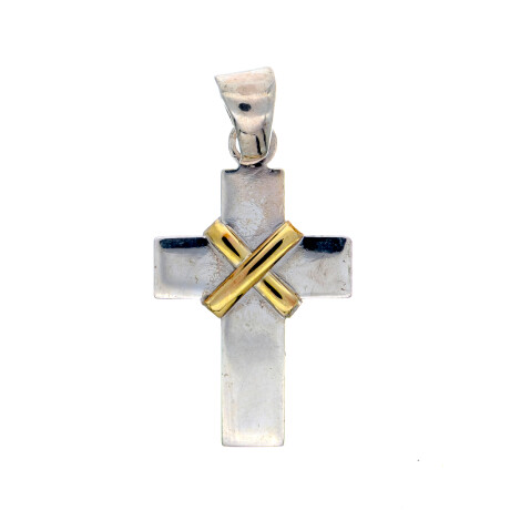 Cruz de plata 925 y double en oro 18 ktes. Cruz de plata 925 y double en oro 18 ktes.