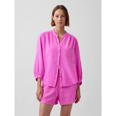 LS FEMME GAUZE SHIRT Pink Miscellaneous