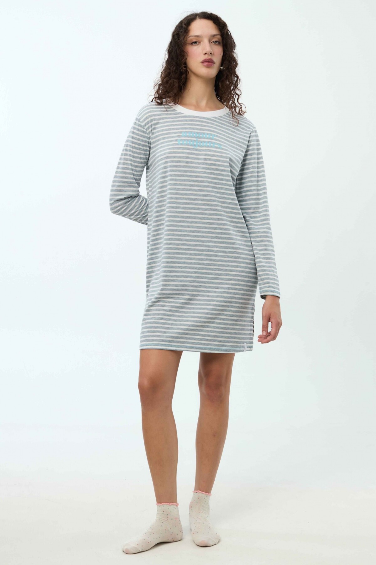 Camisón Andy Blanco/Gris