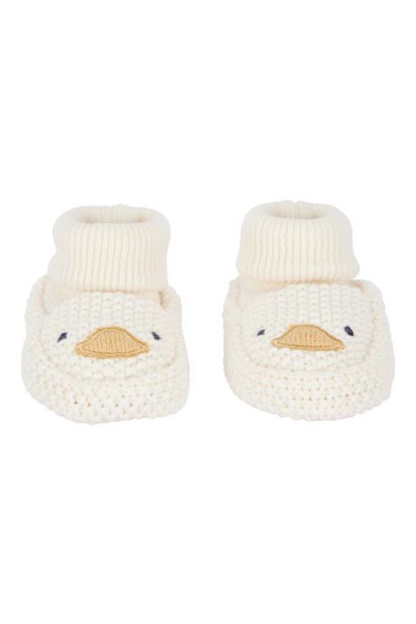 Escarpines de algodón a crochet, diseño pato Escarpines de algodón a crochet, diseño pato